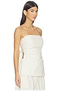view 2 of 5 Strapless Tie Back Top in Ecru Stripe