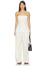 view 4 of 5 Strapless Tie Back Top in Ecru Stripe