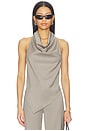 view 1 of 4 Wool Cowl Backless Top in Light Taupe