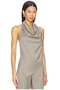 view 2 of 4 Wool Cowl Backless Top in Light Taupe
