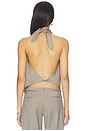 view 3 of 4 Wool Cowl Backless Top in Light Taupe