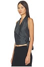 view 2 of 4 Silk Halter Wrap Top in Washed Black