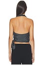 view 4 of 4 Silk Halter Wrap Top in Washed Black