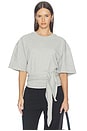 view 1 of 6 Cotton Jersey Split Back Tee in Light Grey Marle