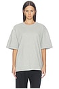 view 2 of 6 Cotton Jersey Split Back Tee in Light Grey Marle