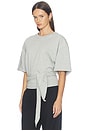 view 4 of 6 Cotton Jersey Split Back Tee in Light Grey Marle