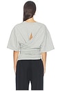 view 5 of 6 Cotton Jersey Split Back Tee in Light Grey Marle