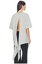 view 6 of 6 Cotton Jersey Split Back Tee in Light Grey Marle