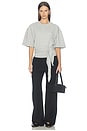view 7 of 6 Cotton Jersey Split Back Tee in Light Grey Marle