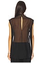 view 3 of 4 Sheer Silk Leather Trim Top in Black