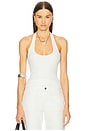 view 1 of 4 Rib Halter Top in White