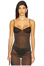 view 1 of 4 Transparent Silk Cami Top in Black Olive