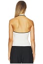 view 3 of 4 TOP HALTER DE LINHA FINA in Off White & Black