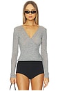 view 1 of 4 Baby Wool Wrap Top in Grey Marle