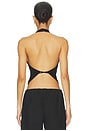 view 3 of 4 Soft Jersey Halter Top in Jet Black