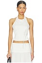 view 1 of 4 Soft Jersey Halter Top in White