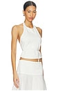 view 2 of 4 Soft Jersey Halter Top in White