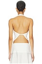 view 3 of 4 Soft Jersey Halter Top in White