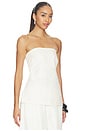 view 2 of 4 Strapless Rouleau Tie Top in Ivory