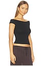 view 2 of 4 Organic Cotton Off Shoulder Top in Jet Black