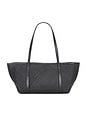 view 1 of 6 Woven Slim Bateau Tote in Black