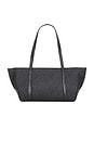 view 2 of 6 Woven Slim Bateau Tote in Black