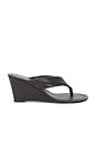 view 1 of 5 SANDALES STITCH DETAIL THONG WEDGE in Black