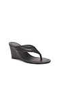 view 2 of 5 SANDALES STITCH DETAIL THONG WEDGE in Black