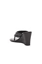 view 3 of 5 SANDALES STITCH DETAIL THONG WEDGE in Black