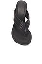 view 4 of 5 SANDALES STITCH DETAIL THONG WEDGE in Black