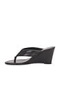 view 5 of 5 SANDALES STITCH DETAIL THONG WEDGE in Black