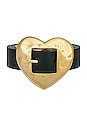 view 3 of 3 Heart Belt in Black & Brass