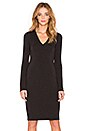 view 1 of 4 Long Sleeve V Neck Dress in Black