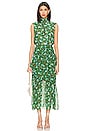 view 1 of 3 Fleur Ruffle Dress in Padma Emerald