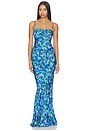 view 1 of 3 Renee Long Dress in Waterlily Azure
