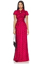 view 1 of 4 Kelly Long Dress in Raspberry Polka Dot