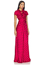view 2 of 4 Kelly Long Dress in Raspberry Polka Dot