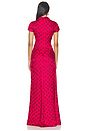 view 3 of 4 Kelly Long Dress in Raspberry Polka Dot