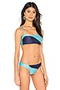 view 2 of 4 Colorblock Bikini Top in Blue Colorblock