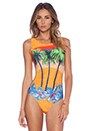 view 1 of 3 Fashion Show Thayna Swimsuit in Palm Tree Print