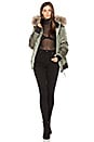 view 1 of 4 Riley Bomber with Rabbit and Asiatic Raccoon Fur in Sage & Natural