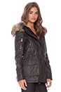 view 3 of 5 Cabin Parka with Natural Asiatic Raccoon Fur in Carbon