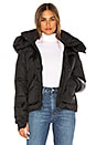 view 1 of 6 Detachable Fur Hood Jetset Puffer Jacket in Black & Charcoal