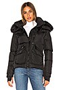 view 2 of 6 Detachable Fur Hood Jetset Puffer Jacket in Black & Charcoal