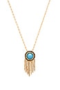 view 1 of 2 Fringe Pendant Necklace in Turquoise & Gold