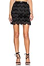 view 1 of 4 Fiona Feather Fringe Mini Skirt in Black