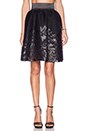 view 1 of 3 Mesh Skirt with Floral Applique in Black