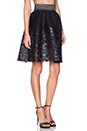 view 2 of 3 Mesh Skirt with Floral Applique in Black