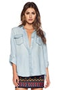 view 1 of 6 Split Back Button Shirt in Light Blue