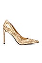 view 1 of 5 Dea Heel in Gold Snake Print